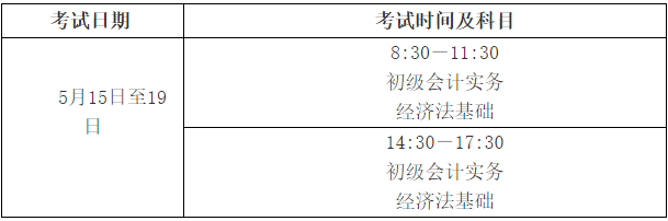 2021年江西宜春市初级会计职称考试时间