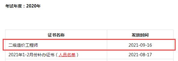 2020四川二级造价工程师证书领取