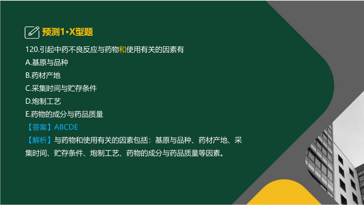 2021年中药综预测题120